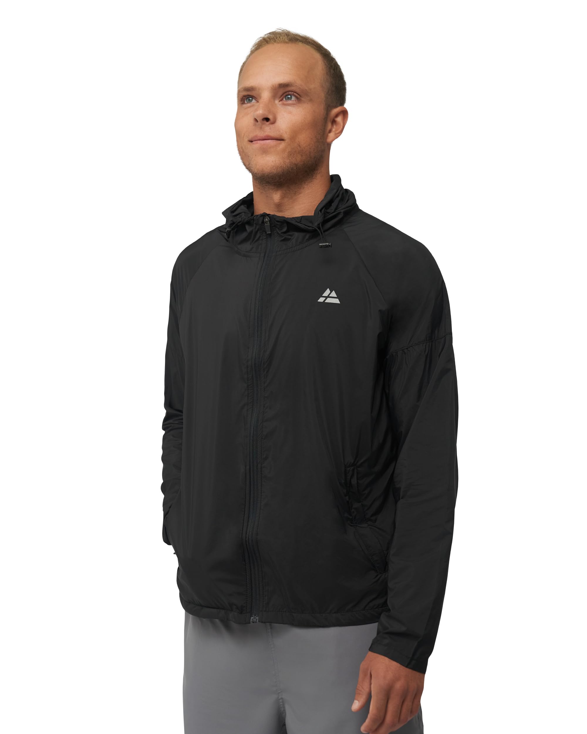 DANISH ENDURANCE Windbreaker Jacket, Packaway Running Jacket Mens